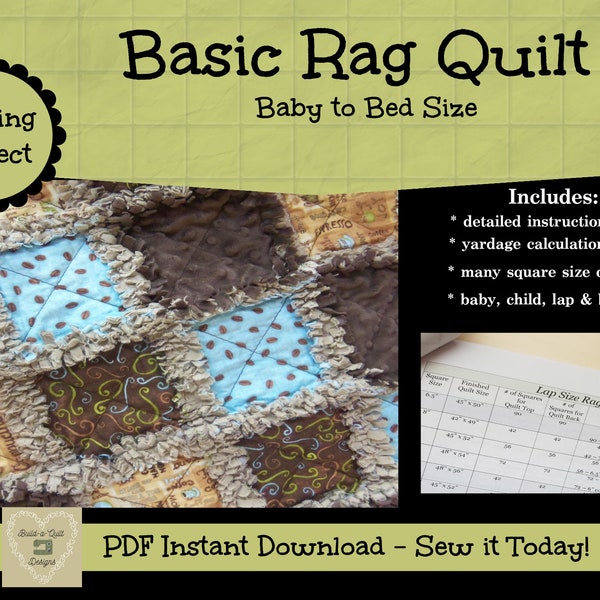 Sewing Instructions Download: Basic Rag Quilt ~ Baby Size to Bed Size
