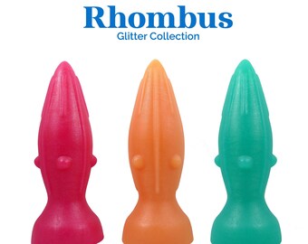 Closeout - Rhombus Silicone Dildo - Soft & Flexible Sex Toy - Glitter Collection