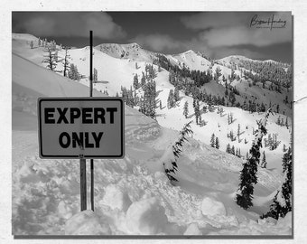 Black and White Skiing Photography, Lake Tahoe, Alpine Meadows