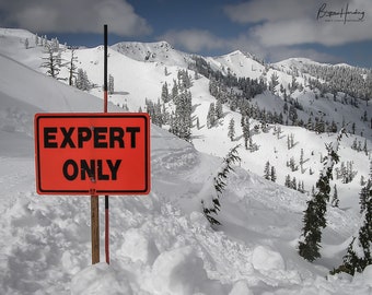 Lake Tahoe Skiing Photograph, Alpine Meadows Powder Day Art