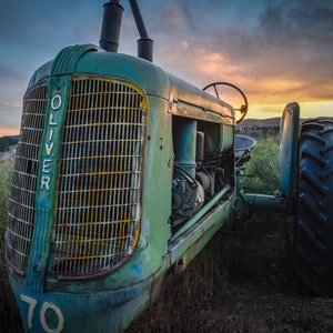 tractor photo, farm equipment, farm art, farmhouse, ranching, farming, agriculture, old tractor, Oliver tractor, wall art, canvas, Colorado