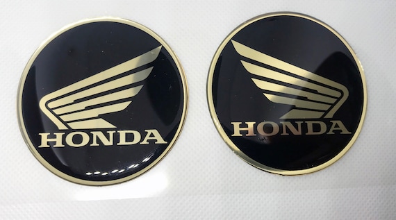 60mm diam. Gold Black Honda Logo Badge 3D Domed Stickers