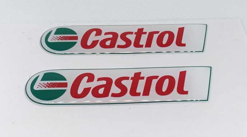 2pcs x castrol sticker 60x15mm 3d domed logo etsy 2pcs x castrol sticker 60x15mm 3d domed logo