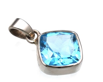 Blue Topaz Pendant swiss Blue Topaz Dainty looking  Great gift  Handmade in Bali