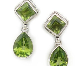 Genuine Peridot Earrings Sterling Silver Gift for Her Gemstone Jewelry Handmade Peridot Earrings Gift August Birthstone Made in Bali Artisan