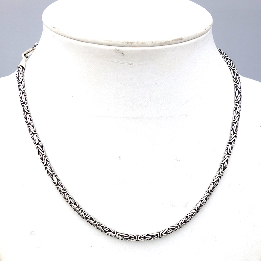 Silver Chain Bali Chain 17 Inch Chain Handmade Bali Chain Sterling