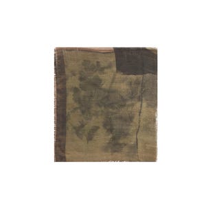 Dark Abstract Floral Mixed-Media Mono Print, Minimalist Contemporary Textile Artwork, Photography Collage Mixed Media Artwork