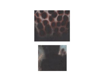Small Wabi Sabi Painting, Minimalist Contemporary Art, Set of Two Acrylic Abstract Paintings on Paper, Black Brown Abstract
