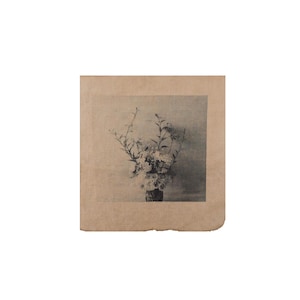 Vintage Floral Bouquet Textile Artwork, Handprinted, Mixed Media-Photography, Wildflowers Botanical Tapestry Art