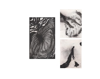 black and white gallery wall set, contemporary wall art abstract, original ink painting, minimalist art, ink artwork, small abstract set