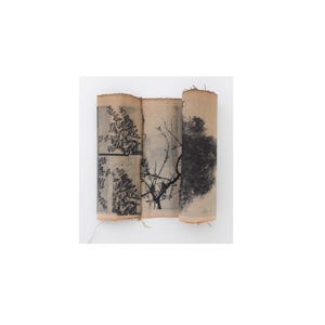Original Mono print Artist Book, Photography Collage Mixed Media, Moody Trees, Abstract Botanical Portrait  Textile Artwork