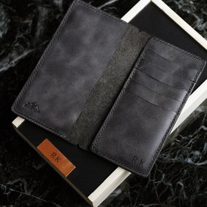 Funda tipo billetera para iPhone 11 / Funda tipo billetera de cuero para iPhone / Funda tipo billetera personalizada para iPhone 11 Pro Max / Grabado gratuito / Regalo para el Día del Padre