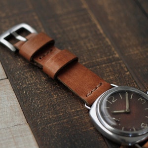 Personalized Leather Watch Strap / 18mm 20mm 22 mm 24mm 26mm, Tan Color Full Grain Leather Watch Strap / Handmade Leather Watch Band