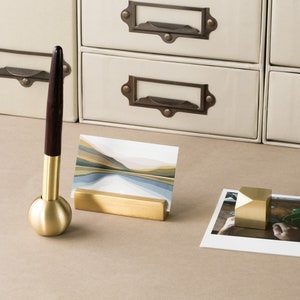 Messing Schreibtisch Set - 3er Set / Schreibtisch Set / Stiftetopf / Visitenkarten Halter / Briefbeschwerer / Büro Accessoires / Stifthalter / Büro Deko