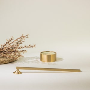 Brass Tealight Holder with Candle Snuffer / Flame Extinguisher / Brass Dousing Cones / Candle Accessories / Wedding Decor / Votive Holder