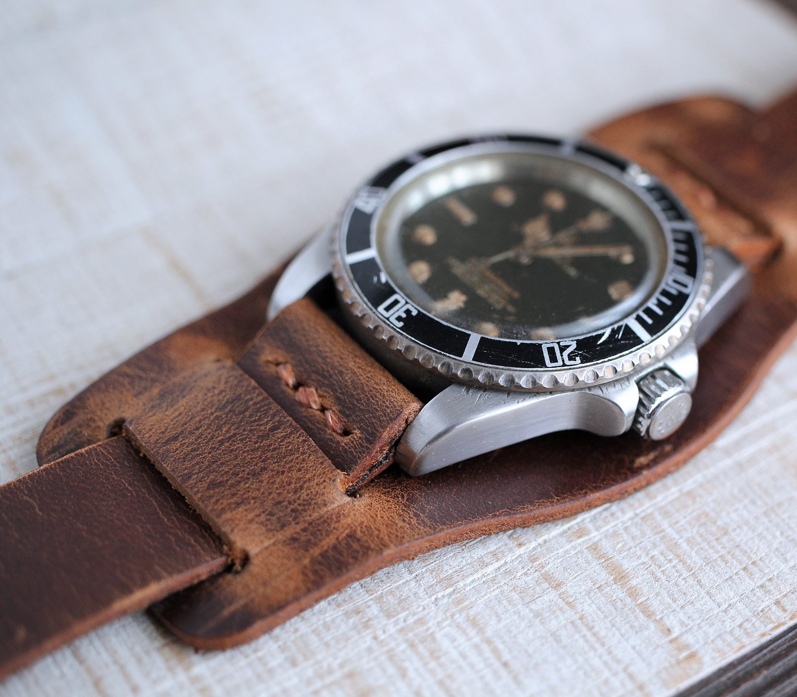 20mm E 22mm Cinturino Orologio 3-teilig Pelle Spessa - Foto 6