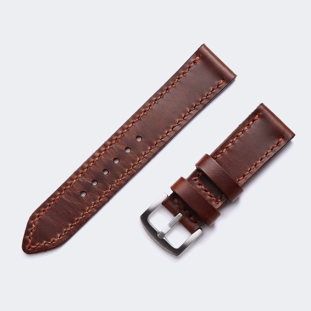 Leather Watch Strap / Distressed Brown Leather Custom Made - Etsy