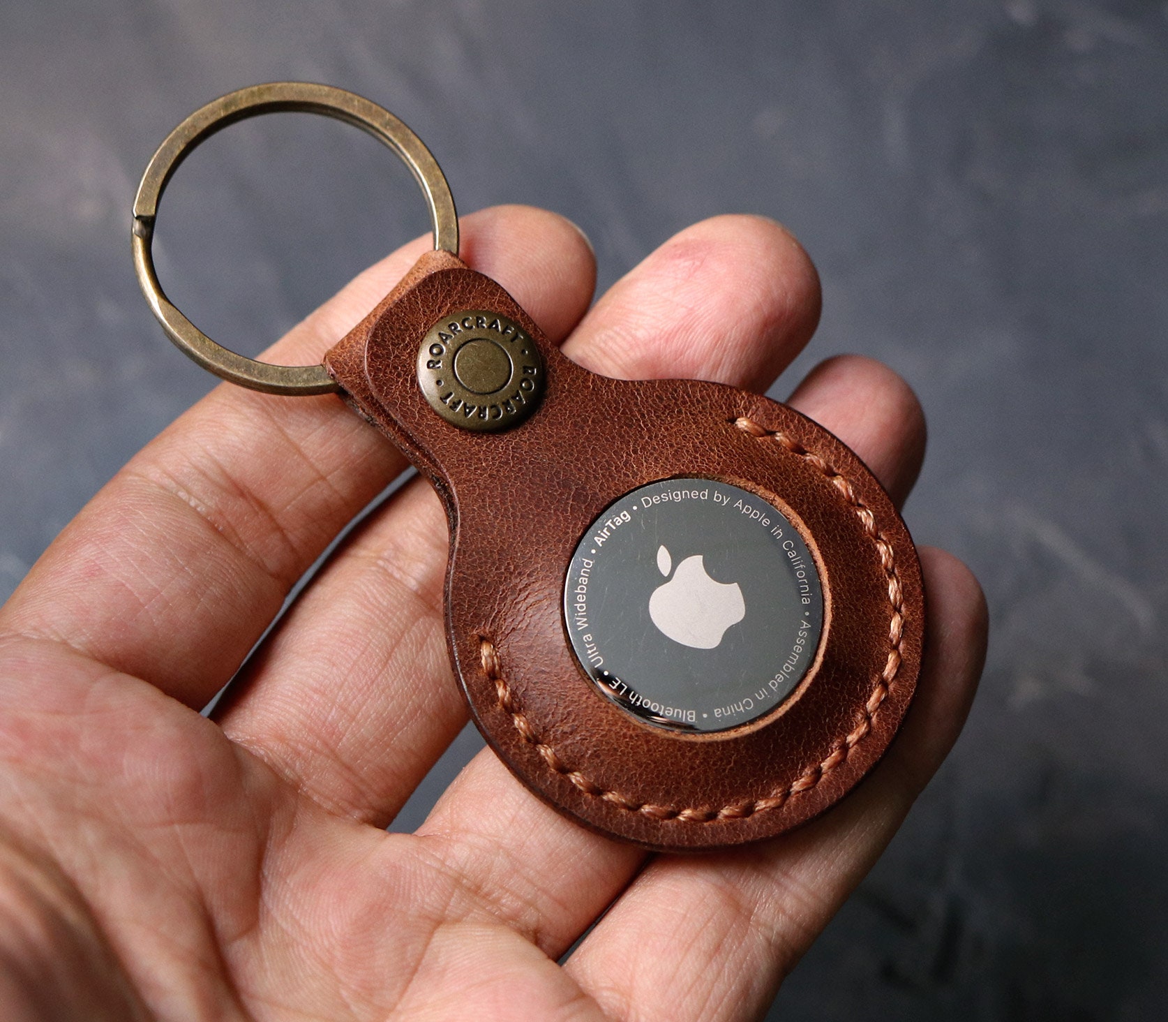 Leather Airtag Case Handmade Apple Airtag Leather Key Fob Etsy