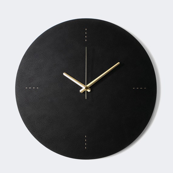 Orologio da parete moderno in pelle / Orologio da parete minimalista unico  in pelle / Orologio da parete grande nero / Meccanismo silenzioso / Regalo  di decorazione per la casa / Decorazione da parete -  Italia