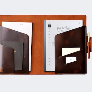 Leather reMarkable 2 Case / Leather reMarkable 2 Cover / B5 Notebook Folio / Organizer for B5 Notebook / Engraved Drawing Tablet