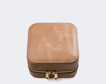 Leder Reise Schmuckschatulle: Vollnarbenleder, Weihnachtsgeschenk