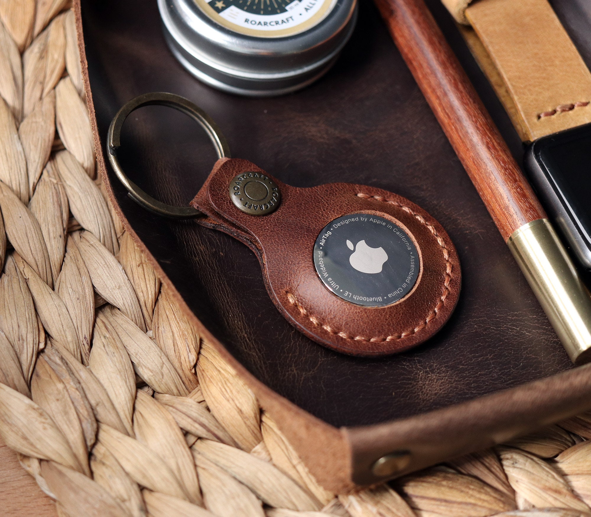 Leather Airtag Case Handmade Apple Airtag Leather Key Fob Etsy