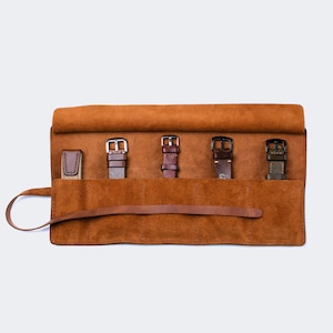 Rotolo porta orologi da viaggio in pelle / Rotolo porta orologi / Custodia porta orologi da viaggio / Custodia porta orologi in pelle per cinturini / Regalo per lui / Regalo per lo sposo / Orologio da viaggio