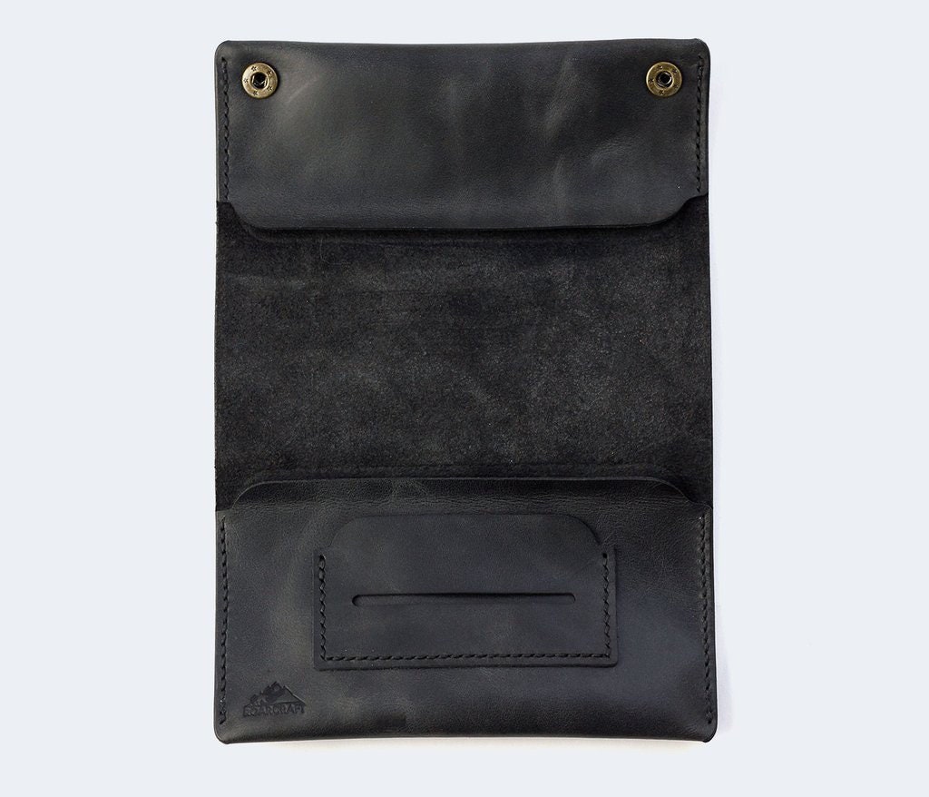 Black Leather KAYWOODIE Combo Tobacco Pouch - Discounted.