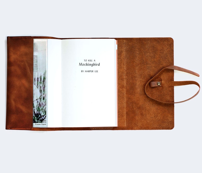 Personalized Leather Book Sleeve / Handmade Full Grain Leather Etsy