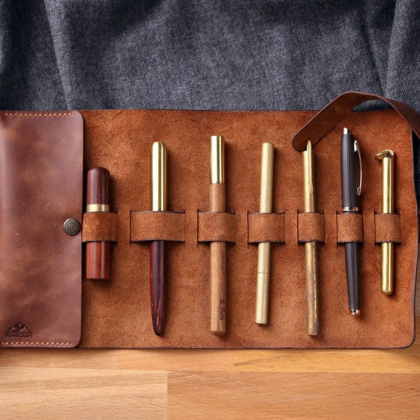 Leather Fountain Pen Holder Case Etsy