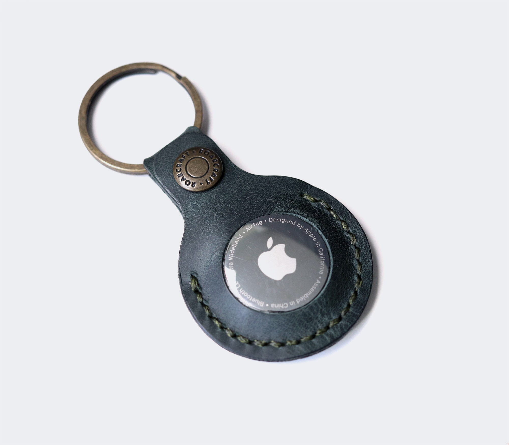 Round Leather Air Tag Fob