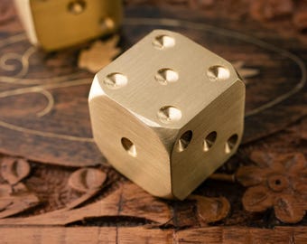 Massive Messing Würfel Briefbeschwerer, Geometrische Würfel Schreibtisch Dekor