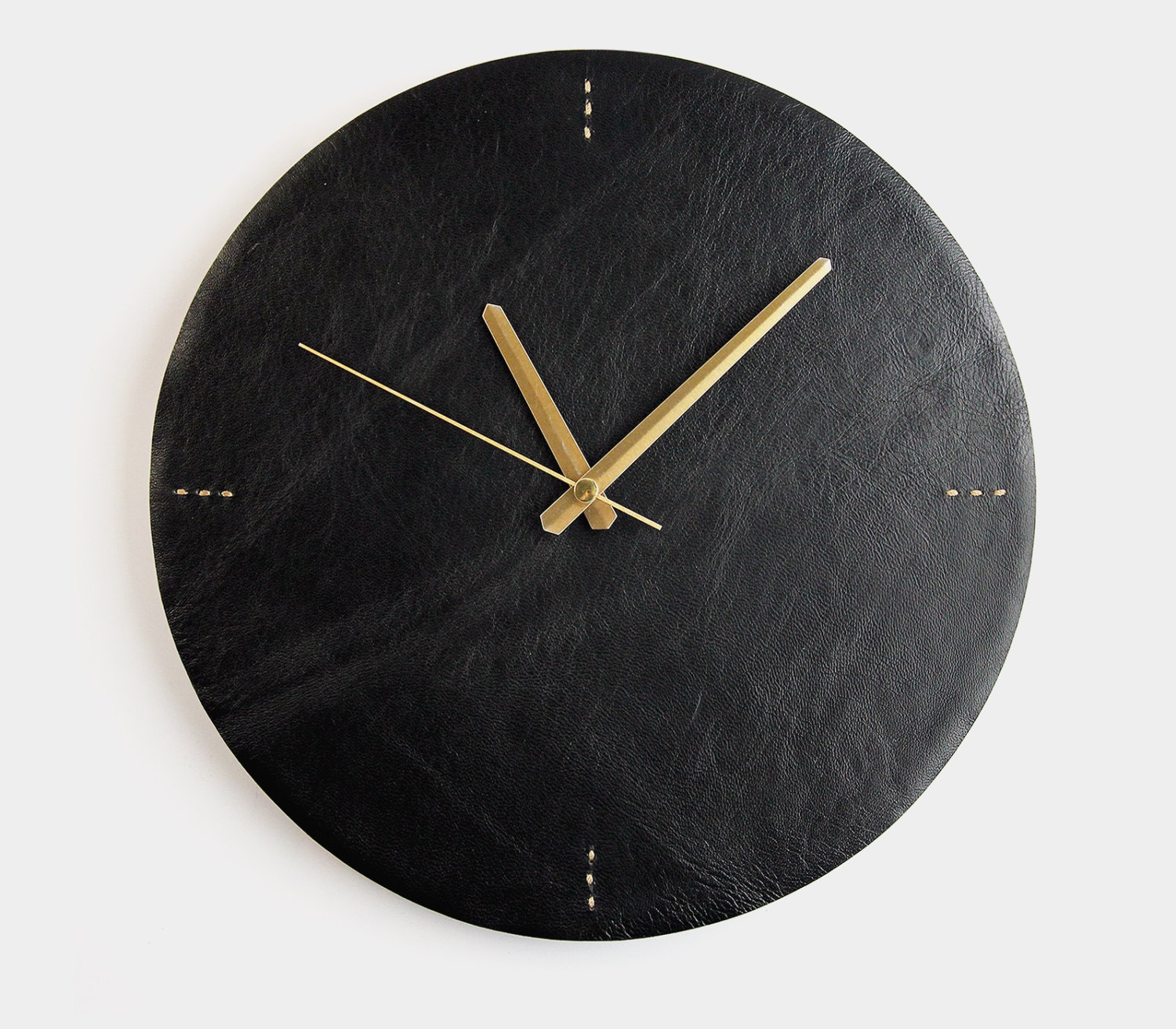 Modern Clock Black Leather Wall Clock Modern Wall Clock