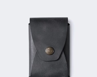 YSL Black Grained Calfskin Envelope Wallet-On-Chain (WOC) QTB1VD18KB029