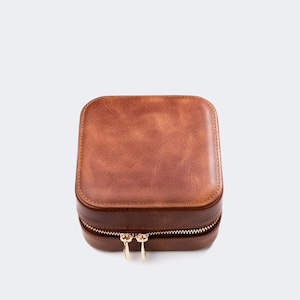 Portagioie da viaggio in pelle / Portagioie / Portagioie da viaggio / Portagioie di lusso in pelle per diamanti / Regalo per lei / Regalo per damigella d'onore