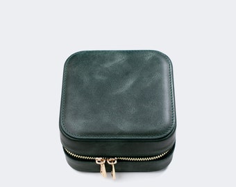 Leder Reise Schmucketui: Vollnarbiges, anlaufgeschütztes Futter