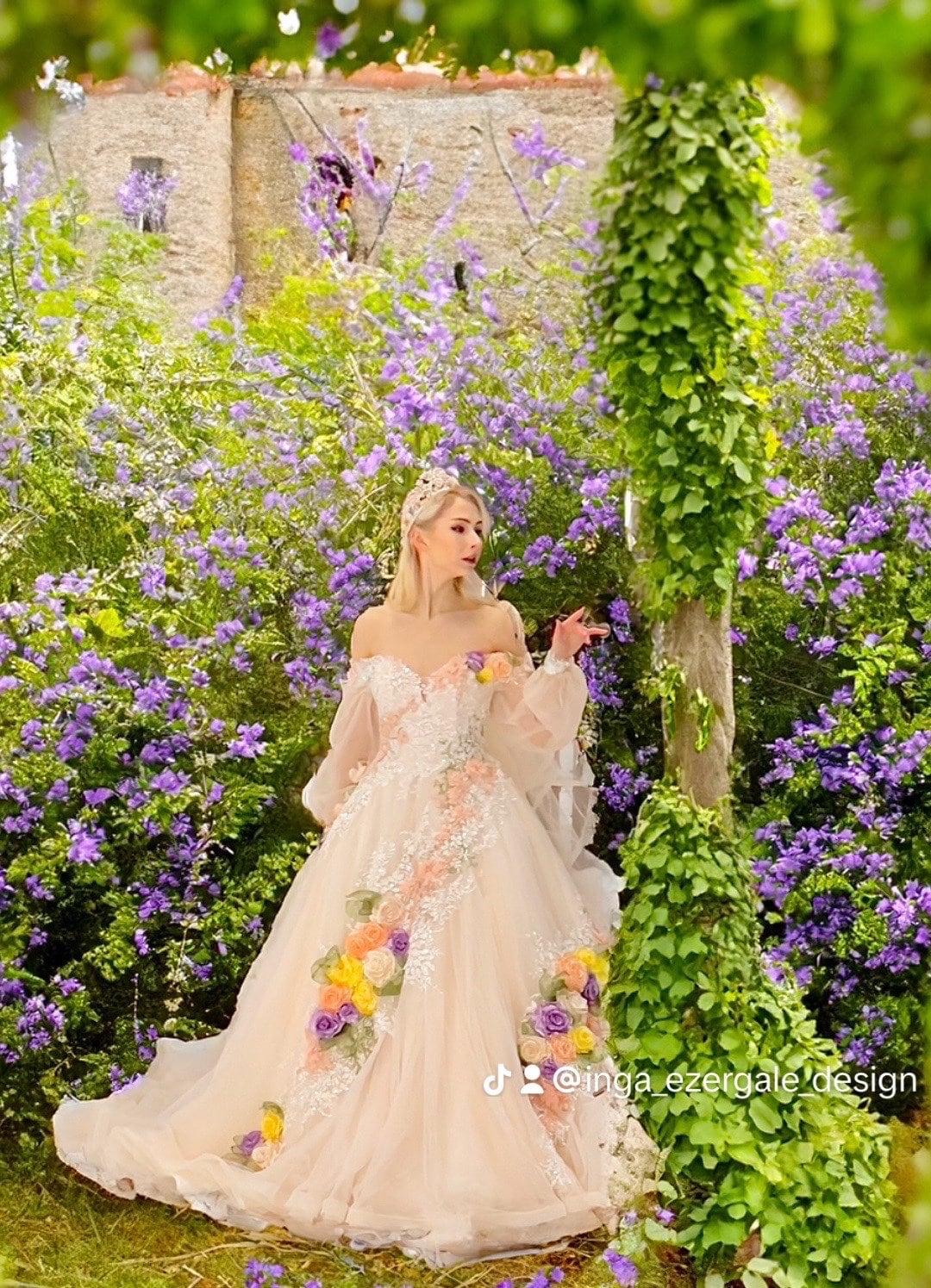 Fairytale wedding dress Inga Ezergale Design Rose Collection 2022