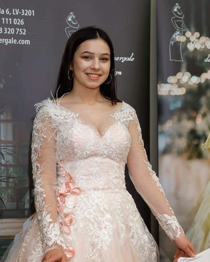 ivory/blush pink bridal floral dress inga ezergale design rose collection. Wedding Collection From Color:AG691