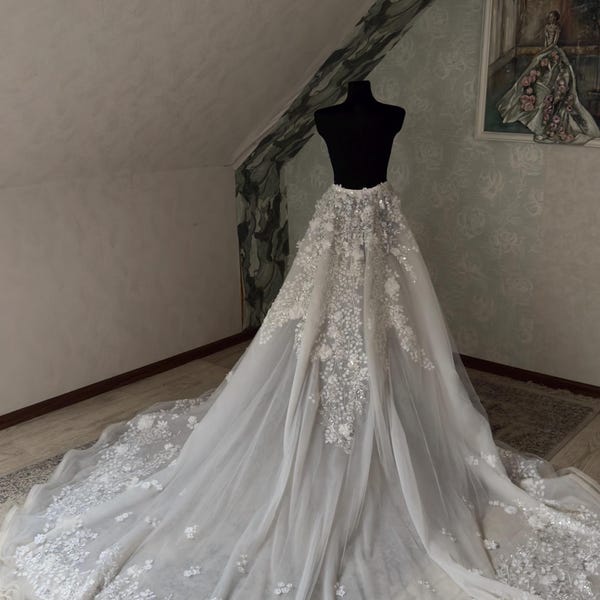 Unique Separate Wedding Dress Train part.