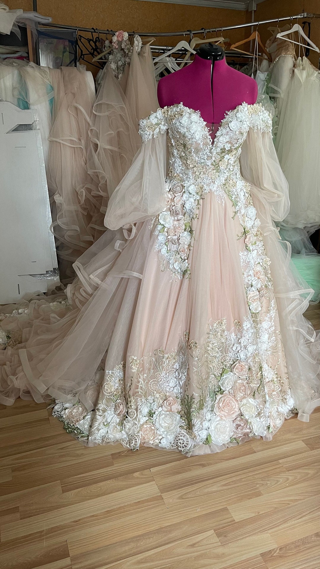 Off shoulder Fairy Tale wedding dress