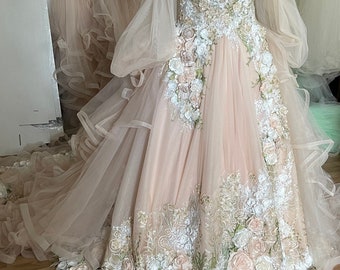 Off shoulder Fairy Tale wedding dress