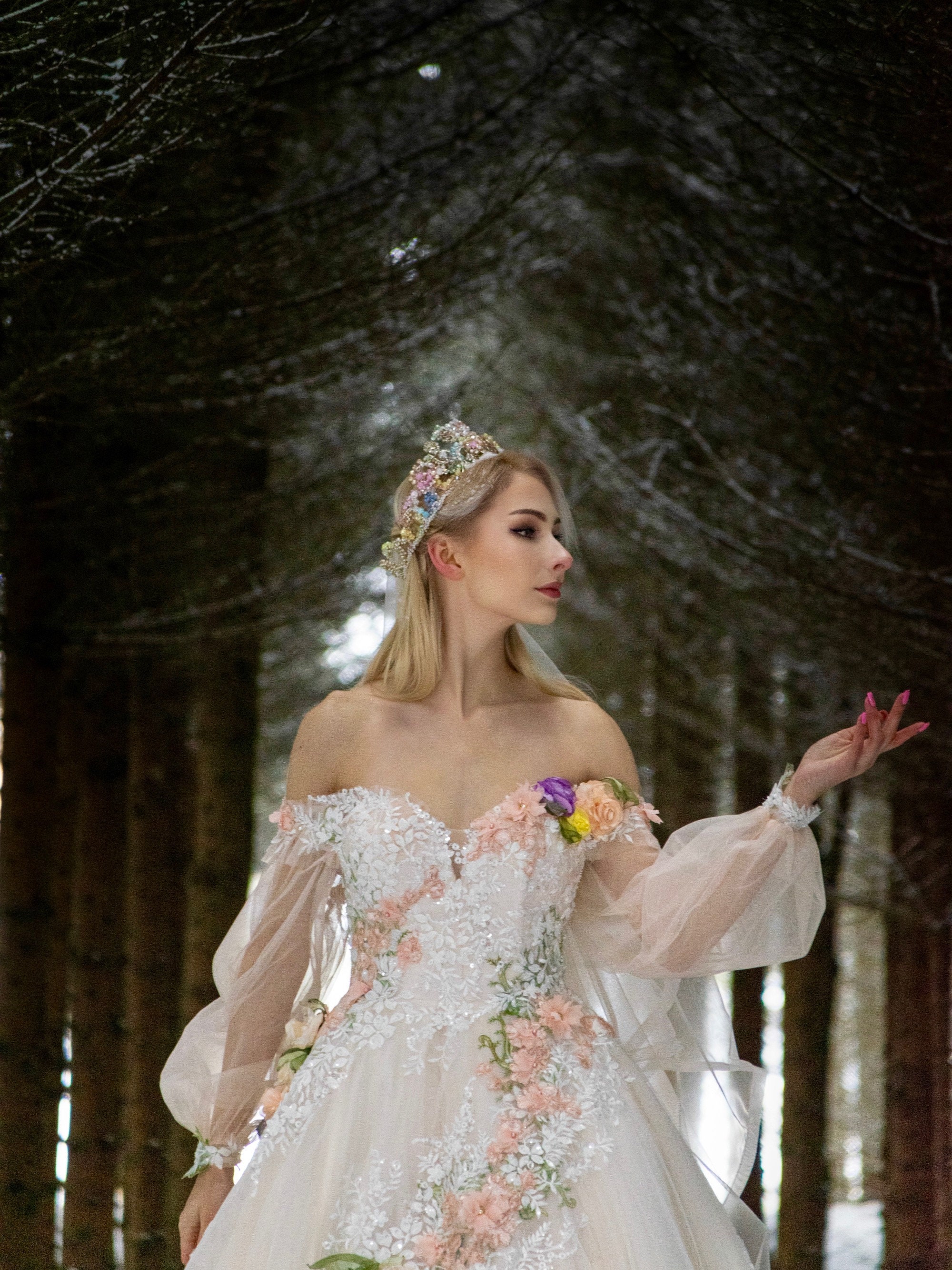 Fairytale wedding dress Inga Ezergale Design Rose Collection 2022
