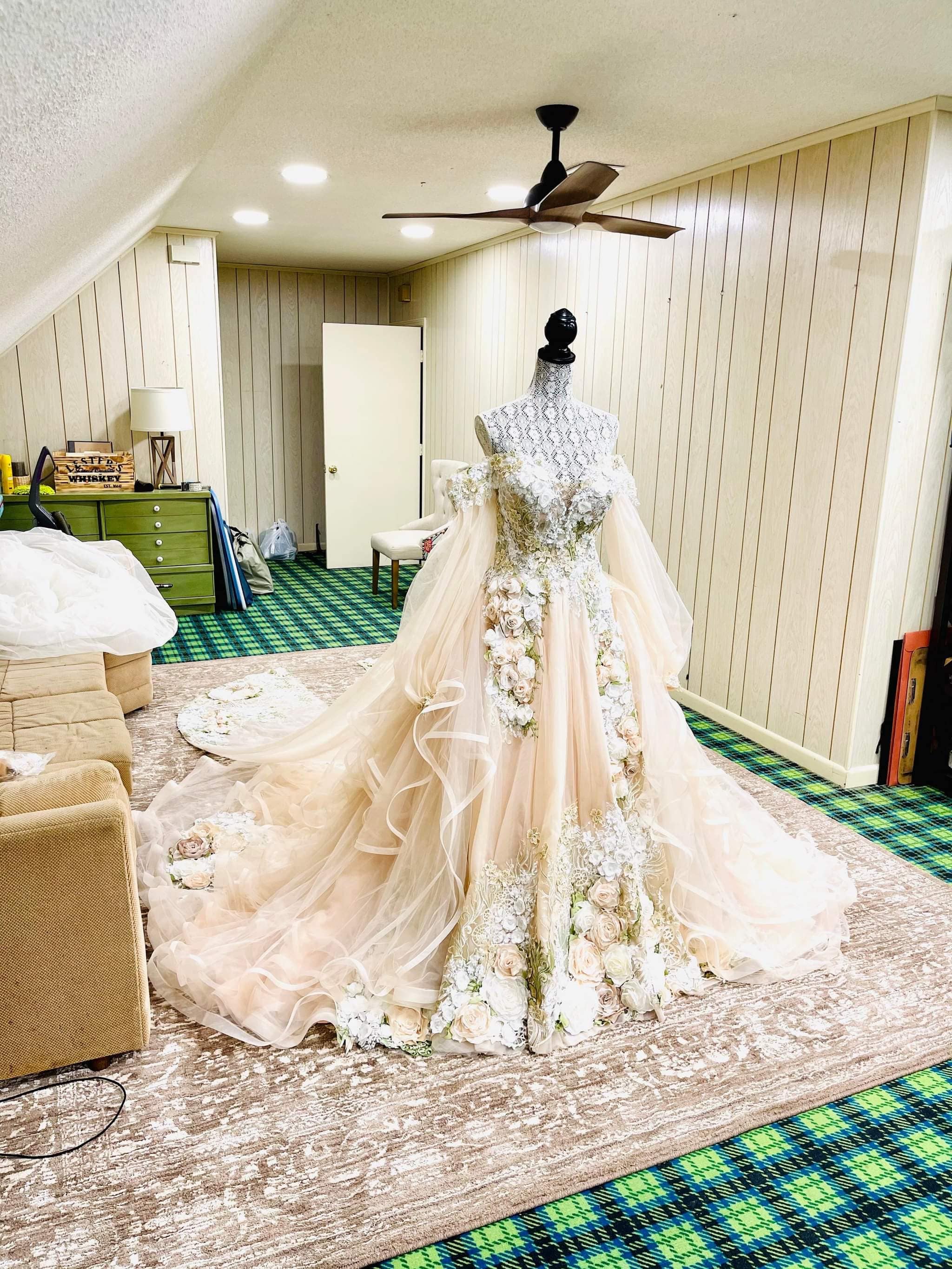 Off shoulder Fairy Tale wedding dress