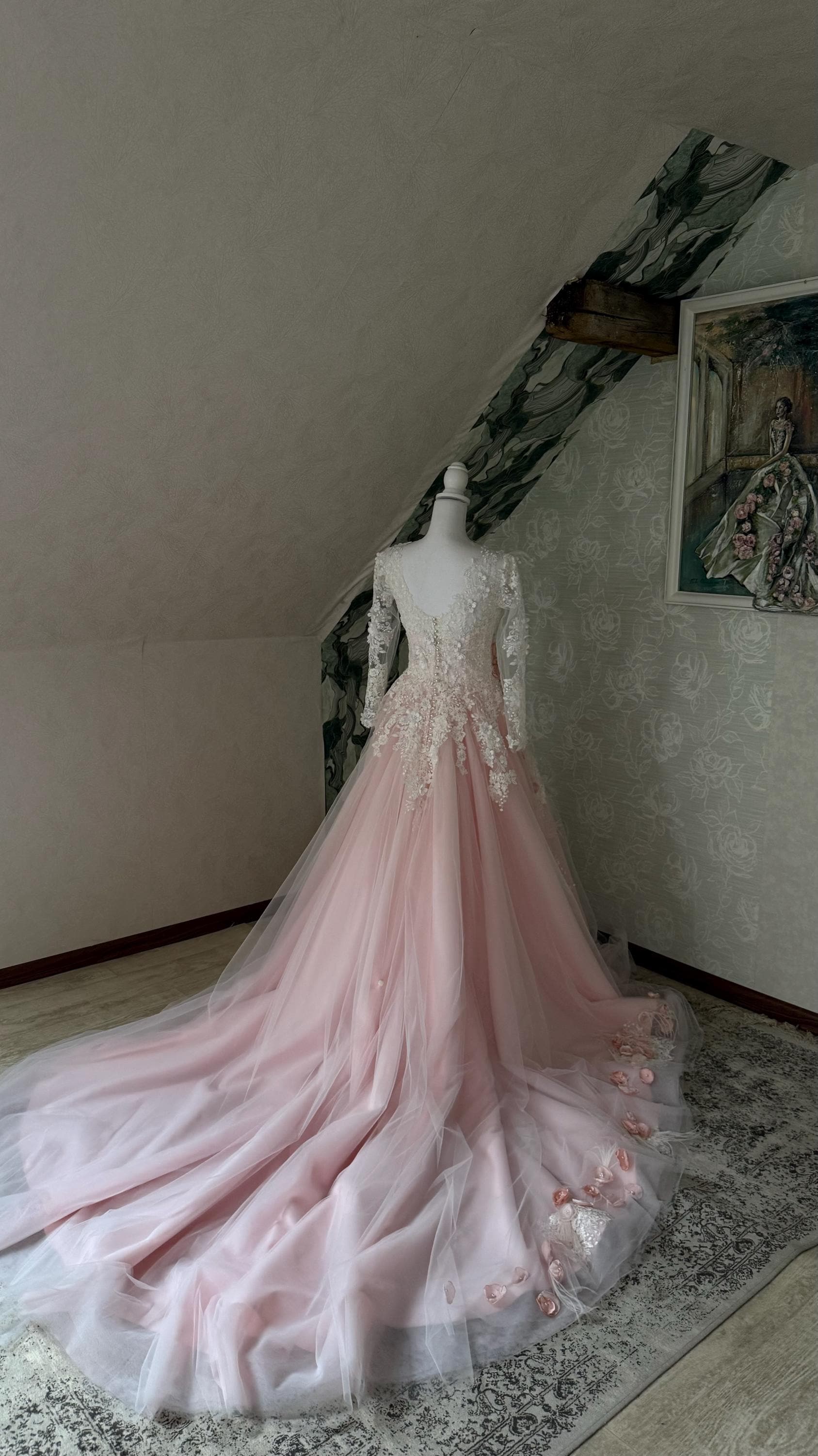 rose gold pink wedding dress Collection From Inga Ezergale Design 0729-30off