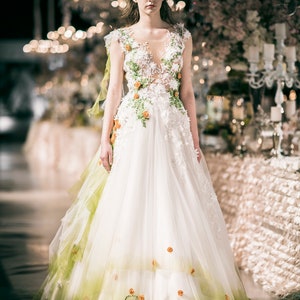 Wedding dress Forest Collection from Inga Ezergale design.