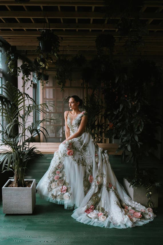 rose wedding dress