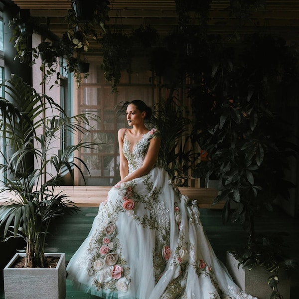 Wedding dress from Inga Ezergale design Rose Collection