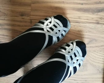Retro Shoes Silver Leather Shoes Retro Shoes Vintage Women/'s Shoes Vintage Shoes Designers Shoes Artigiano Footwear Brand