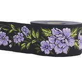 10m Large jacquard embroidered braid - flower pattern - width 50mm 35mm 25mm