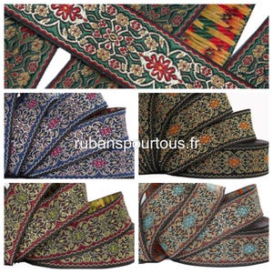10 m Galon médiéval /oriental brodé jacquard largeur  25 mm / 35 mm/ 6 couleurs au choix